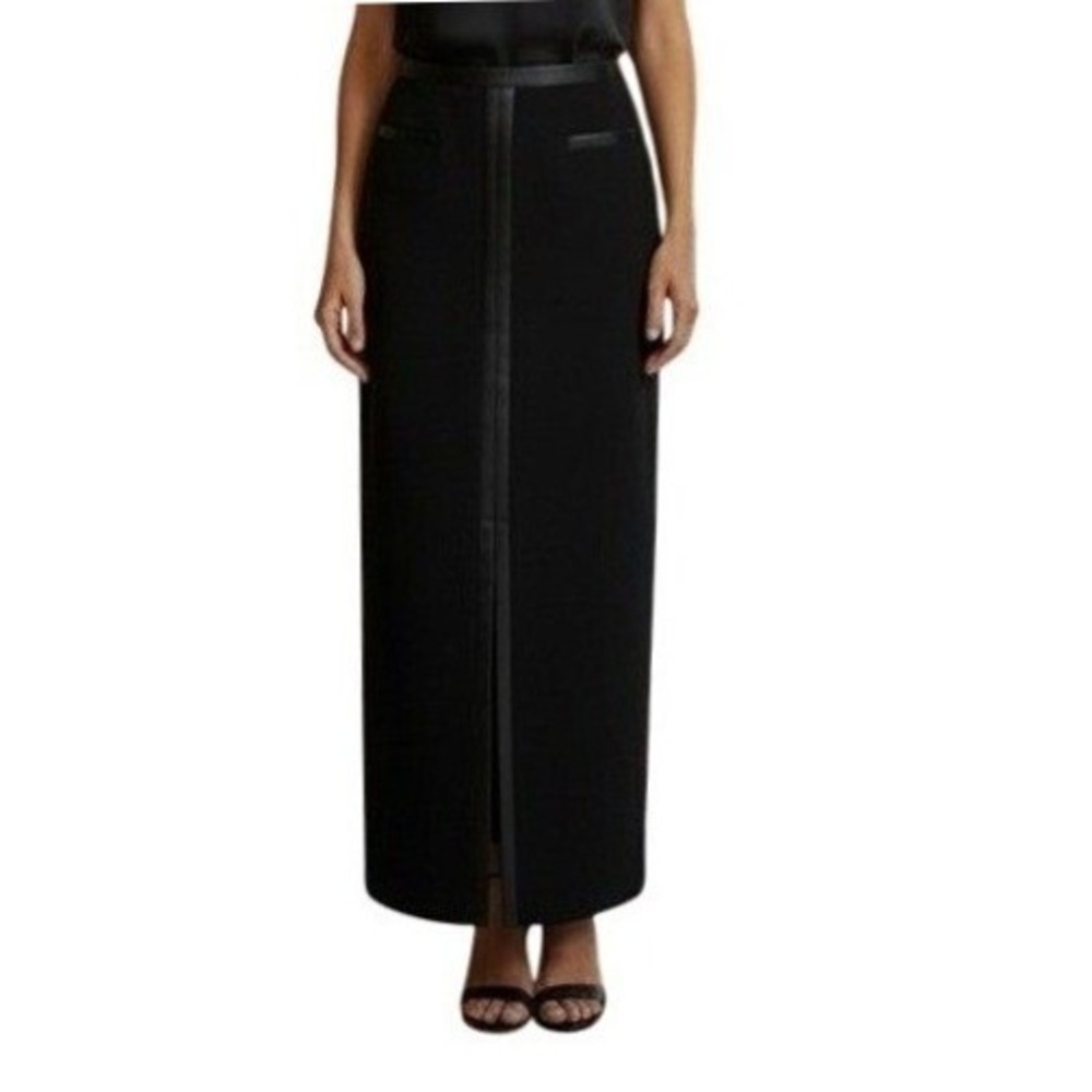 Joseph Ribkoff Black Zip Front Maxi‎ Skirt Minimalist Column Made in Canada 10